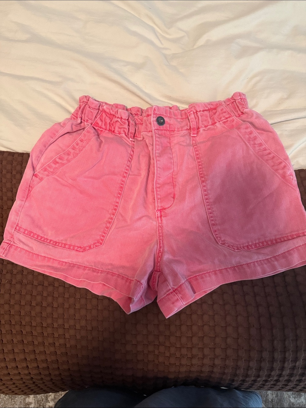 Bella Dahl Pink High-Waist Paperbag Shorts